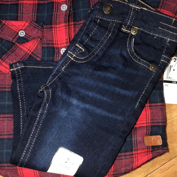 NWT 7 for All Mankind Flannel and Jeans Set (Baby) - Picture 9 of 9